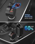 Besgoods USB C Car Charger for iPhone 17 16 Pro Max, Retractable Car Charger 78W Fast Charging Cigarette Lighter Adapter Voltmeter Multi-Ports for iPhone 15 iPad Galaxy S25, with 6ft USB C to C Cable
