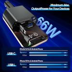 4 in 1 Retractable Car Charger Fast Charging for iPhone 17,2Pack 66W Quick Car i Phone Charger 2.6ft Cord USBC Apple Adapter Block Quick Charge for iPhone 17 Air/17 Pro/16e/16/15Pro/Plus/14/13/12,iPad