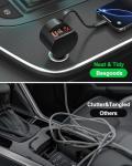 Besgoods USB C Car Charger for iPhone 17 16 Pro Max, Retractable Car Charger 78W Fast Charging Cigarette Lighter Adapter Voltmeter Multi-Ports for iPhone 15 iPad Galaxy S25, with 6ft USB C to C Cable