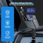 4 in 1 Retractable Car Charger Fast Charging for iPhone 17,2Pack 66W Quick Car i Phone Charger 2.6ft Cord USBC Apple Adapter Block Quick Charge for iPhone 17 Air/17 Pro/16e/16/15Pro/Plus/14/13/12,iPad