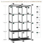MOGELAFOO Portable Closet Wardrobe for Small Room, 35-Inch Clothing Organizer Storage Rack with 2 Clothes Hanging Rods and 4 Shelves, Non-Woven Fabric Cover, Black