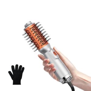 Double Voltage Mini Hair Dryer Brush,Traval Hair Brush 100-240V,3 Heat & 2 Speed Settings Oval Barrel Thermal Brush,Blow Dryer Brush for Dry,Straightening,Voluming