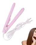 Mini Hair Curler Mini Hair Straightener, Hairstyling Iron Heating Curler,Flat Iron Hair Straightener for Travel Flat Iron Dormitory or Home (Pink)