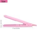 Mini Hair Curler Mini Hair Straightener, Hairstyling Iron Heating Curler,Flat Iron Hair Straightener for Travel Flat Iron Dormitory or Home (Pink)