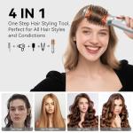 Double Voltage Mini Hair Dryer Brush,Traval Hair Brush 100-240V,3 Heat & 2 Speed Settings Oval Barrel Thermal Brush,Blow Dryer Brush for Dry,Straightening,Voluming