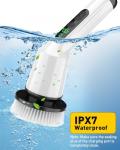 Electric Spin Scrubber for Cleaning Bathroom, Shower Scrubber Cordless Cleaning Brush with IPX7 Waterproof & 2 Speed,Cleaning Brush Cleaning Supplies for Shower Tub Kitchen Tile Toilet Silver