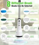 ShuxT Electric Spin Scrubber for Cleaning, Cordless IPX5 Waterproof Bathroom Shower Scrubber Brushes with 9 Head, 1.5H Power Dual Speed Cleaner with Extendable Handles for Bathtub Floor Kitchen Wall