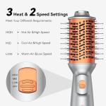 Double Voltage Mini Hair Dryer Brush,Traval Hair Brush 100-240V,3 Heat & 2 Speed Settings Oval Barrel Thermal Brush,Blow Dryer Brush for Dry,Straightening,Voluming
