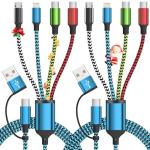 Travle USB A/C 4 in 2 Charging Cable,Dual Type C Mulit Charging Cable, Universal Charging Cables for All Devices,Christmas Phone Charger for iPhone Series/Samsung/Tablets/PS