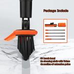2 in 1 Floor Scrub Brush Grout Brush with 57.8" Long Handle,120°Rotatable Shower Tile Grout Cleaner Scrubber,V-Shaped Corner Brush for Hard to Reach Areas (Orange)