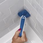 Unger 2-in-1 Grout and Corner Scrubber Brush Tool, Crevice Bathroom Cleaning Supplies for Showers, Door Tracks, Tile, and Bathtubs, Household 360-Degree Scrubbing Power