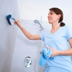 Unger 2-in-1 Grout and Corner Scrubber Brush Tool, Crevice Bathroom Cleaning Supplies for Showers, Door Tracks, Tile, and Bathtubs, Household 360-Degree Scrubbing Power