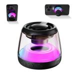 aipidmaga Magnetic Bluetooth Speaker,Wireless Induction Bluetooth Speaker,Mini Portable Cell Phone Stand for iPhone, Lanyard & RGB Night Light,or Home,Outdoors,Pool,Birthday Gift (Black-1PCS)
