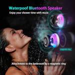 aipidmaga Magnetic Bluetooth Speaker,Wireless Induction Bluetooth Speaker,Mini Portable Cell Phone Stand for iPhone, Lanyard & RGB Night Light,or Home,Outdoors,Pool,Birthday Gift (Black-1PCS)