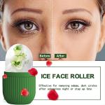 XHJRI Ice Roller Massager for Face, Eyes and Neck - Naturally Condition Skin, De-Puff Eye Bags, Reduce Migraine Pain - Reusable Silicone Ice Mold (Green)