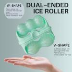 Ice Roller for Face and Eyes Facial Skin Care Tool 2-in-1 Ice Roller for Face & Eyes - Reduces Puffiness, Relieves Migraines, with Travel Case - Ideal Gift for Women (Green)