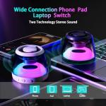 aipidmaga Magnetic Bluetooth Speaker,Wireless Induction Bluetooth Speaker,Mini Portable Cell Phone Stand for iPhone, Lanyard & RGB Night Light,or Home,Outdoors,Pool,Birthday Gift (Black-1PCS)