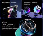 aipidmaga Magnetic Bluetooth Speaker,Wireless Induction Bluetooth Speaker,Mini Portable Cell Phone Stand for iPhone, Lanyard & RGB Night Light,or Home,Outdoors,Pool,Birthday Gift (Black-1PCS)