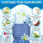 2Pcs Ice Roller for Face, Ice Face Roller, Reusable Silicone Ice Mold for Face, Facial Beauty Ice Roller Skin Care Tools for Shrink Pores Anti Wrinkle Reduce Puffiness (Blue + Pink)