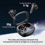 Wireless Earbuds, Bluetooth 5.4 Headphones, HiFi Stereo Bass Ear Buds, in Ear Earbuds with 4 ENC Noise Cancelling Mic, 45H, LED Display, IP7 Waterproof, Earphones for Phone Android/iOS Sports, Black