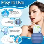 2Pcs Ice Roller for Face, Ice Face Roller, Reusable Silicone Ice Mold for Face, Facial Beauty Ice Roller Skin Care Tools for Shrink Pores Anti Wrinkle Reduce Puffiness (Blue + Pink)