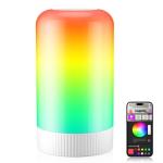 RGBICWW Smart Table Lamp, Touch Bedside Lamp with App Control, LED Desk Lamp with Music Sync, 30+ Scenes & 16M Colors, Color Changing Lamp for Bedroom Living Room Gaming Dimmable Night Light, White