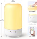 meross Smart Table Lamp for Bedroom, Bedside Lamp Support Apple Homekit and Alexa,Tunable White & Multi-Color, WiFi LED Nightstand Lamp,Touch Control, Voice and APP Control