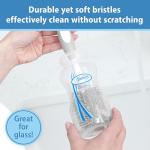 Dr. Brown's Soft Touch No Scratch Baby Bottle Cleaning Brush, Nipple Cleaner and Suction Cup Base for Easy Storage, BPA-Free, Gray