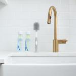 Dr. Brown's Soft Touch No Scratch Baby Bottle Cleaning Brush, Nipple Cleaner and Suction Cup Base for Easy Storage, BPA-Free, Gray