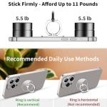 TACOMEGE Transparent Clear Phone Ring Grips Holder Kickstand, Finger Ring Stand for Cell Phone Tablet Case Accessories(Round-Clear) (1)