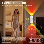 Rechargeable RGB Motion Sensor Night Light, Color Changing LED Night Light with Stick-on Magnet, 4-Level Adjustable Brightness, Nightlights for Bedroom, Bathroom, Hallway, Stairs, Closet, 2-Pack