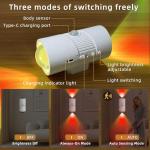 Rechargeable RGB Motion Sensor Night Light, Color Changing LED Night Light with Stick-on Magnet, 4-Level Adjustable Brightness, Nightlights for Bedroom, Bathroom, Hallway, Stairs, Closet, 2-Pack