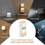 Dawnrise 3 Pack 5-in-1 Power Failure Night Light, Multifunctional Motion Sensor Nightlights, Plug in Night Lights, Emergency Lights for Home,Rechargeable Flashlights for Blackout,Hurricane