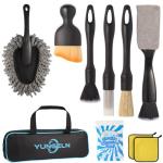 Yungeln Car Detailing Brush Kit with Detail Brushes,Car Interior Detailing Brushe,Car Dust Brush,Cleaning Gel,Car Interior Cleaning Tool for Truck, SUV, Interior Car Accessories