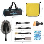 Yungeln Car Detailing Brush Kit with Detail Brushes,Car Interior Detailing Brushe,Car Dust Brush,Cleaning Gel,Car Interior Cleaning Tool for Truck, SUV, Interior Car Accessories