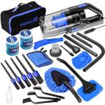 Viewsun Car Cleaning Kit, Car Interior Detailing Kit with High Power Handheld Vacuum, Detailing Brush Set, Windshield Cleaner, Cleaning Gel, Complete Auto Accessories for Men, Women
