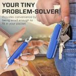 Small Pocket Knife 6 in 1 - Keychain Multitool - Compact Kids Pocket Knife with Bottle Opener, Can Opener, Corkscrew, Phillips Screwdriver - EDC Gift for Men, Women, Camping, Hiking, Travel - 5005 BL