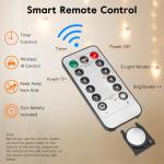 Minetom 200 LED Curtain Fairy Lights - 9.8 FT Wishing Ball Window Hanging Lights with Remote, USB Powered Waterproof for Christmas Wedding Bedroom Decoration, Warm White