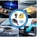 Yungeln Car Detailing Brush Kit with Detail Brushes,Car Interior Detailing Brushe,Car Dust Brush,Cleaning Gel,Car Interior Cleaning Tool for Truck, SUV, Interior Car Accessories