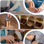 Small Pocket Knife 6 in 1 - Keychain Multitool - Compact Kids Pocket Knife with Bottle Opener, Can Opener, Corkscrew, Phillips Screwdriver - EDC Gift for Men, Women, Camping, Hiking, Travel - 5005 BL