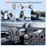 SUUSON Upgraded 3-in-1 Car Phone Holder Mount [Powerful Suction] Phone Mount for Car Dashboard Air Vent Windshield,for All iPhone Android Phone (Black)
