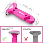 Yiader Window Breaker, 3-in-1 Emergency Escape Tool with Car Window Breaker and Seatbelt Cutter, Car Safety Hammer Car Essentials Tool for Women