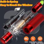 smosun Safehammer - Upgraded Safe Hammer Glass Breaker Under Water, Car Hammer Seatbelt Cutter Window Breaker Emergency Escape Tool, Safehammer Glass Breaker for New Cars (3PCS Red & Black & Silver)
