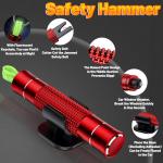 smosun Safehammer - Upgraded Safe Hammer Glass Breaker Under Water, Car Hammer Seatbelt Cutter Window Breaker Emergency Escape Tool, Safehammer Glass Breaker for New Cars (3PCS Red & Black & Silver)