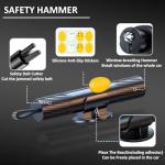smosun Safehammer - 2025 Upgraded Safe Hammer Glass Breaker Under Water, Car Hammer Seatbelt Cutter Window Breaker Emergency Escape Tool, Safehammer Glass Breaker for New Cars (3PCS)