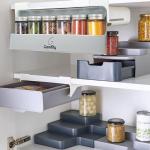 gomfily Kitchen Spice Jar Rack Drawer Under Cabinet Space Rack Organizer Stylish Unique Modern Kitchen Gudget with Stickers