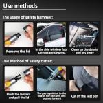 smosun Safehammer - 2025 Upgraded Safe Hammer Glass Breaker Under Water, Car Hammer Seatbelt Cutter Window Breaker Emergency Escape Tool, Safehammer Glass Breaker for New Cars (3PCS)
