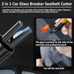 smosun Safehammer - 2025 Upgraded Safe Hammer Glass Breaker Under Water, Car Hammer Seatbelt Cutter Window Breaker Emergency Escape Tool, Safehammer Glass Breaker for New Cars (3PCS)