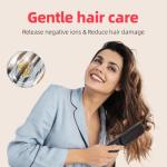 Cordless Hair Straightener Brush for Travel Portable Hair Straightener Comb with Negative Ion Mini hot Brush for Women, on-The-go Rechargeable with LED Display Anti-Scald Protection (Black)