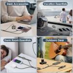 Travel Essentials,Multi Charging Cable for Apple Watch Charger/iPhone Charger/Samsung Charger,Airplane Gadgets RV Essentials for iWatch Ultra/10-2/iPhone 17-11/Samsung S25-S20,airPods,Car-4FT Black